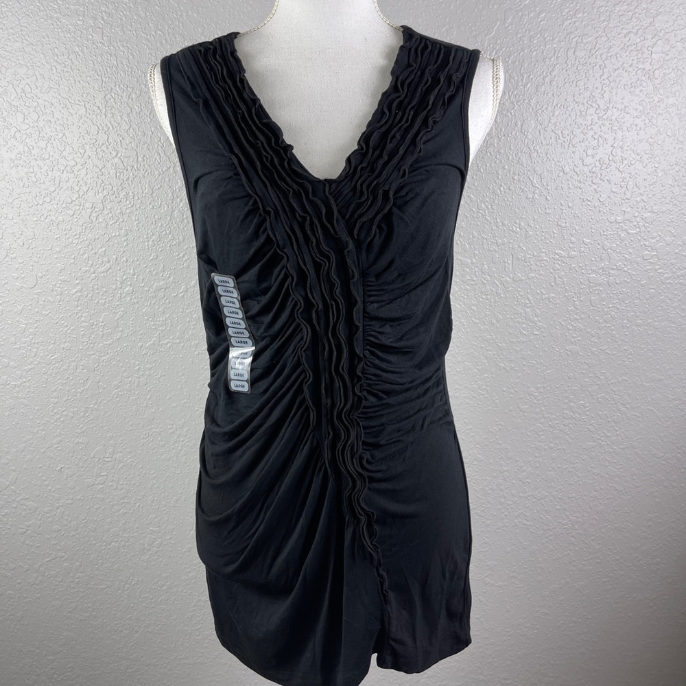NWT Black Ruffle Tank - Picture 2 of 9